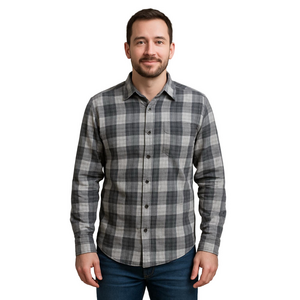 Wrangler long sleeve button up dress shirt gray black white size small